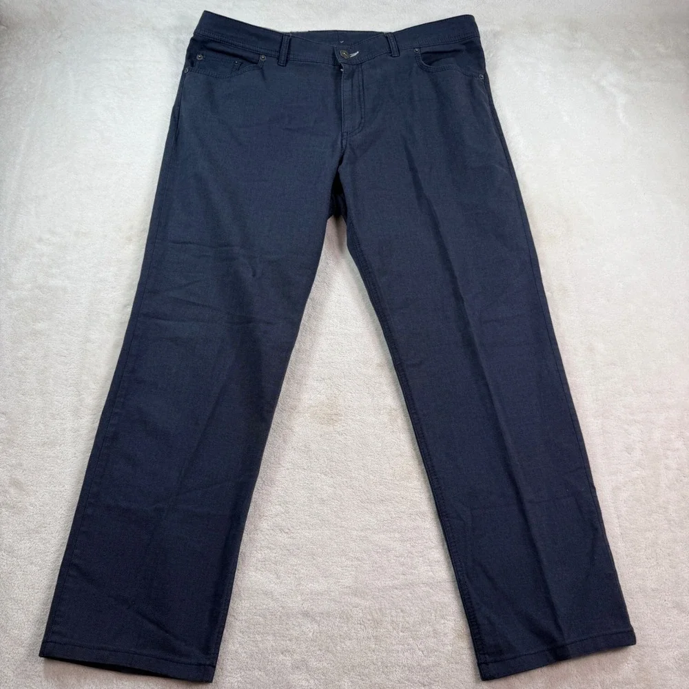 Brax Feel Good Cooper Fancy Regular Fit Navy Blue Pants Mens 38/34 82-1527/23